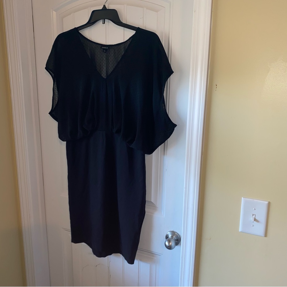 Torrid size 1 little black dress knee length Swiss dot on top